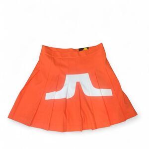 J. Lindeberg Women's Orange Golf Tennis Pleated Skirt SZ M